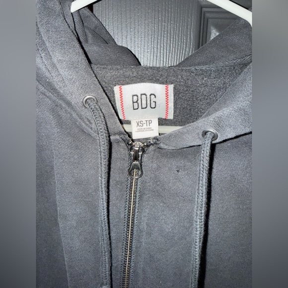 BDG Charcoal Zip-Up Hoodie - Picture 2 of 5